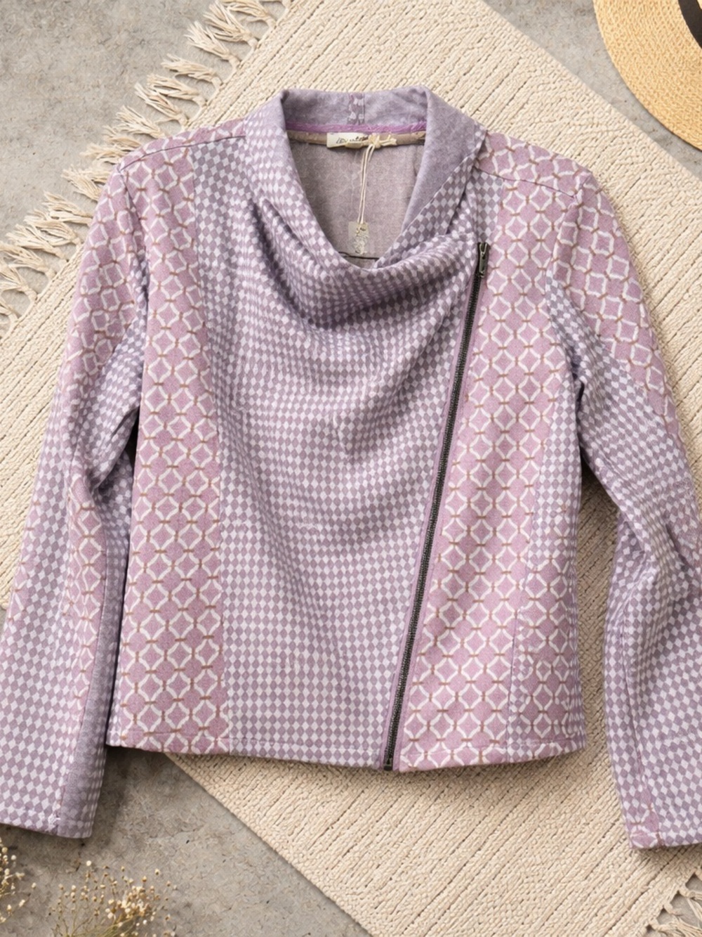 Lavender pink zip Jacket stretchy lightweight size medium nwt - Picture 2 of 5